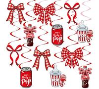 12 decorazioni per baby shower con scritta "She 's Ready to Popcorn", a tema pop e popcorn, da appendere, per baby shower e feste di genere