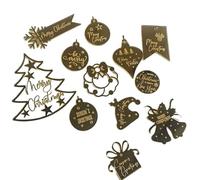 12 dischi natalizi per cupcake, ciondoli, decorazioni per torte, etichette regalo, dischi in acrilico dorato, decorazioni per torte, ciondoli, etichette regalo per cesti.