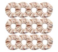 12 elastici for capelli in velluto, bianchi, neri, blu, verdi, viola, rossi e rosa, for donne e ragazze. Per Lavoro, Fitness, Feste o Dormire(Beige)