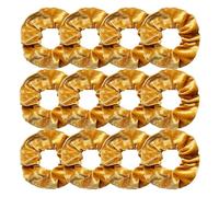 12 elastici for capelli in velluto, bianchi, neri, blu, verdi, viola, rossi e rosa, for donne e ragazze. Per Lavoro, Fitness, Feste o Dormire(Gold Yellow)