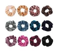 12 Elastici per Capelli in Velluto - Grandi, Francesi, Extra Grandi - per Donne, Maschere, Feste, Compleanni, Abbigliamento Quotidiano (12 Colori)
