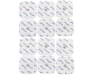 12 elettrodi axion 5x5 cm | Patch compatibili con Beurer e altri elettrostimolatori TENS e EMS | Riutilizzabili e autoadesivi con connettore a bottone snap da 3,5 mm