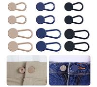 12 estensori per bottoni per jeans, pantaloni per donne e uomini, 3 colori per pantaloni, estensione della vita dei pantaloni Ceryvop da 3 a 3,6 cm
