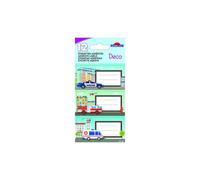 12 etichette adesive scolastiche - Rettangolo - Auto della polizia, camion dei pompieri