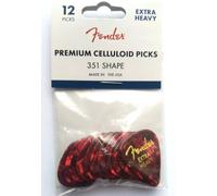 12 Fender 351 Plettri, Extra Heavy Red Moto, Plettro Appendere Borsa