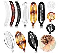 12 fermagli per capelli a banana, con pettini classici, a doppio pettine, a coda di pesce, per coda di cavallo, da donna, 4 stili