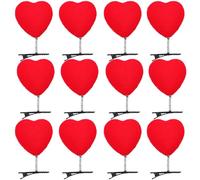 12 fermagli per capelli a forma di cuore, graziosi germogli di anatra rossa, accessori per San Valentino, scuola, casa, feste, amanti (A / 12 pezzi)
