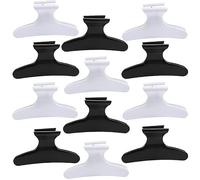 12 fermagli per capelli a forma di farfalla, per donne e ragazze, accessori professionali per saloni di bellezza (bianco e nero)