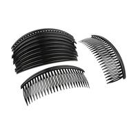12 fermagli per capelli da donna, pratici pettini in plastica, 24 denti, colore nero