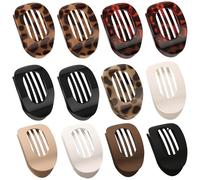 12 fermagli per capelli piatti a becco d'anatra, per capelli piatti francesi per capelli sottili e spessi, per donne e ragazze, comodi e curvi, accessori per guida sdraiati, multicolore, facili da