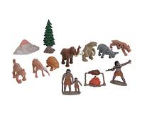 12 Figurine di Vita Preistorica, Set di Giocattoli Storici Realistici con Ornamenti di Animali, Set da Gioco per Bambini Dai 3 Anni in su (dodici semi)