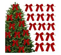 12 fiocchi di velluto rosso per albero di Natale, fiocchi, ghirlande decorative per albero di Natale, feste, ghirlande decorative (rosso)