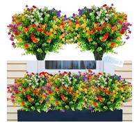 12 fiori artificiali da esterno, fiori in plastica realistici e resistenti alle intemperie per balconi, giardini e decorazioni interne, 6 co