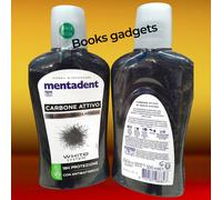 12 Flaconi Mentadent Collutorio Carbone Attivo Antibatterico White System 500ml