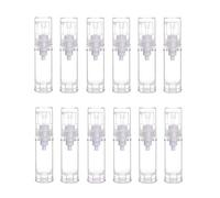 12 flaconi portatili da 10 g, 10 ml, con pompa, trasparenti, per lozioni sottovuoto, da viaggio, set di cosmetici e flaconcini per crema, fondotinta, shampoo, ecc.Trasparente