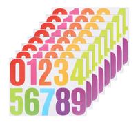 12 fogli adesivi numerici, adesivi da 4" con numeri da 0 a 9 120 pezzi, colorati