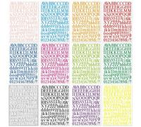 12 fogli di adesivi con numeri e lettere dell'alfabeto, per segni, scrapbooking, decorazioni, multicolore, lettere e numeri, adesivi decorativi per diari