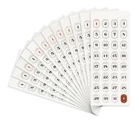 12 fogli di adesivi mensili con data, 365 adesivi con numeri giornalieri, accessori decorativi per planner