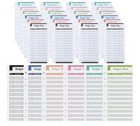 12 fogli di carta per inseguimento delle spese, formato A6, 17,1 x 8,7 cm, per buste di budget, buste di contanti, pianificatore di budget, organizer per banconote