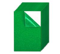 12 fogli di feltro autoadesivi, tessuto in feltro verde con retro adesivo, 30 x 20 cm, fogli di feltro per cassetti per scatole di gioielli, artigianato artistico, fai da te (formato A4, verde)