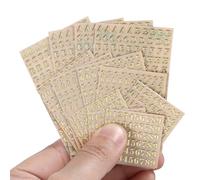 12 fogli di mini lettere adesive da 0,3 cm, adesivi con lettere dorate e numeri adesivi in lega glitterata per decorazione unghie, fai da te, album di ritagli