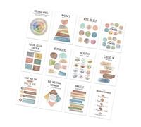 12 fogli di poster con angoli calmanti e ispiratori per la salute mentale, grafico da parete per ufficio, classe, 25 x 35 cm, strumenti di consulenza in aula