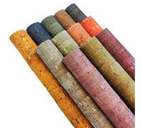 12 fogli di tessuto colorato in sughero, 20 x 30 cm, morbido tessuto in sughero per cucire sacchetti, monete, borse, portafogli, quaderni e altri lavori fai da te
