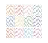 12 fogli French Line Nails Art adesivi per unghie French Tip Line Nails Decalcomanie autoadesive per unghie sfumate di colore