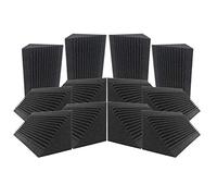 12 fonoassorbenti in schiuma, a forma di cuneo, trattamento fonoassorbente in schiuma, 12 x 12 x 24 cm