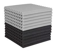 12 fonoassorbenti in schiuma, piastrelle a cuneo da studio, pannello da parete insonorizzato in schiuma acustica, 2,5 x 30 x 30 cm
