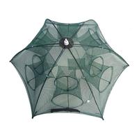 12 Fori Rete da pesca pieghevole automatica Nylon Gamberetti Granchio Minnow Tra