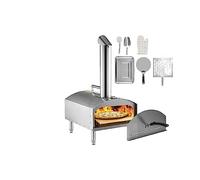 12 "Forno per pizza portatile a legna in acciaio inossidabile per alimenti per barbecue all'aperto Picnic Cottura di pizza, pane, gamberetti, salsiccia