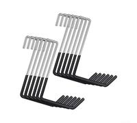 12 ganci a S resistenti per garage, costruzione in ferro, senza viti necessarie, presa forte, regge fino a 22,7 kg, per appendere scala, bici, attrezzi sportivi, casa, esterni, nero, 33 x 21 x 7,2 cm