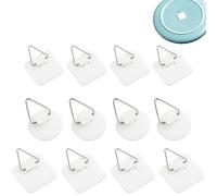 12 ganci da parete autoadesivi, senza chiodi, invisibili, in plastica, ganci verticali per esporre piatti decorativi, cornici per foto, dipinti artistici in cucina e bagno (rotondi/quadrati)