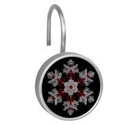 12 ganci decorativi per tenda da doccia in vetro di cristallo a forma di albero di Natale, fiocco di neve, decorazione per il bagno