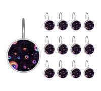 12 ganci decorativi rotondi per tenda da doccia, con ragnatela colorata dietro alla ruggine, anelli per tende da bagno per aste da doccia e fodera