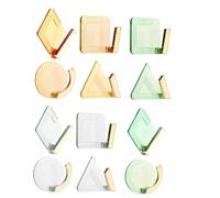 12 ganci geometrici leggeri e di lusso, autoadesivi, per bagno, camera da letto, cucina, dietro la porta