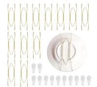 12 ganci per piatti da parete, 20,3 cm, in acciaio inox | Appendini da parete a forma di W, con ganci, per esposizione artistica e antica (oro)