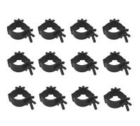 12 Ganci Professionali in Alluminio Nero per Truss 48-52mm - Attacco Rapido per Luci Palco, Eventi e DJ