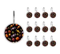 12 ganci rotondi decorativi per tenda da doccia, simpatici e diversi dolci di Halloween, antiruggine, anelli per tende da bagno per aste da doccia e fodera