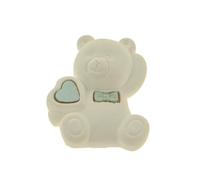 12 gessi gessetti da bomboniera con Vari SOGGETTI per bomboniere di Nascita o Battesimo Vari Colori Diverse Cerimonie e celebrazioni (Orsetto Cuore Celeste)