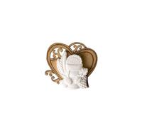 12 gesso gessetto | calice prima comunione su cuore in legno 5,5 cm | bombonier