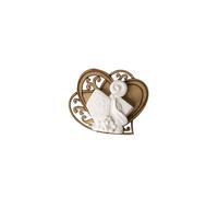 12 gesso gessetto | cappello vescovo su cuore in legno 5,5 cm | bomboniera appl