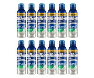 12 Gillette Schiuma da barba lenitiva profumata Aloe Vera pelle sensibile 250ml