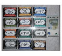 12 giochi vintage serie completa abilità destrezza metallo rompicapo puzzle 3D