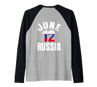 12 giugno Russia Day Russian Language Apparel Maglia con Maniche Raglan