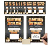 12 Gratta e Vinci Personalizzato Gioco Compleanno - La Lotteria del 30enne - Bigliettini Grattabili Per Intrattenere Gli Ospiti - Idea Regalo 30 Anni Uomo Originale