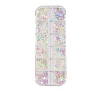 12-Grid Nail Art Luccichio-orolografico Per Le Paillettes Sirenete Decorazioni Unghie Glitter Scintili Papille Decorazione Fai-da-te Donne