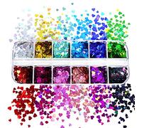 12 griglie/scatola da 5 mm per manicure con fiocchi di glitter per resina epossidica per riempire stampi a forma di cuore amore paillettes a forma di cuore in resina epossidica riempimento paillettes