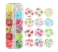 12 griglie/scatola di frutta morbida argilla perline melma fette 3D fette di polimero epossidico resina epossidica stampo decorazione unghie forniture per nail art
